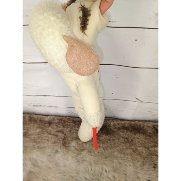Vintage Lamb Chop Plush Toy 1993 Shari Lewis Puppet With Red‎ Mittens & Buttons - Picture 4 of 7
